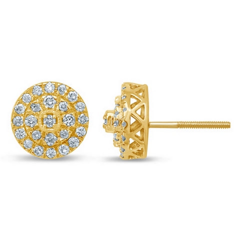 10K Yellow Gold 0.47-0.54 Cttw Diamond Dark Earring