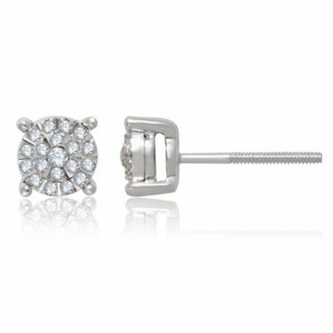 10K White Gold 0.14- 0.15 Cttw Diamond Earring