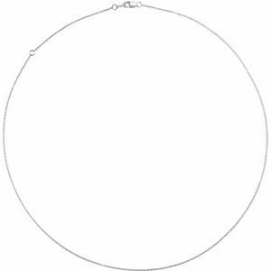 14K Yellow Or White Or Rose Gold Or Sterling Silver Or Yellow Gold Filled 1.3 mm Adjustable Cable 16-18" Chain