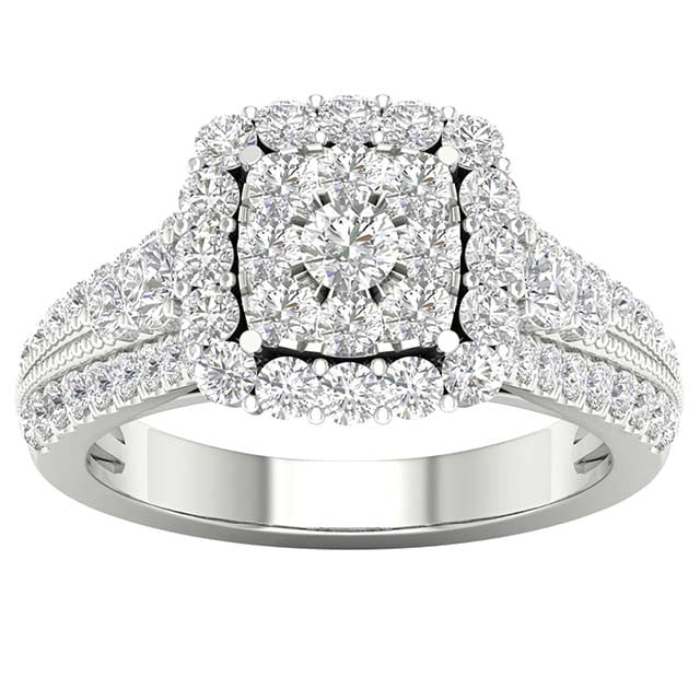 14K White Gold 1.49-1.52 Cttw Diamond Ladies Ring