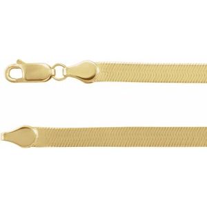 14K Yellow Or White Gold 4.6 mm Lobster Clasp Flexible Herringbone Chain