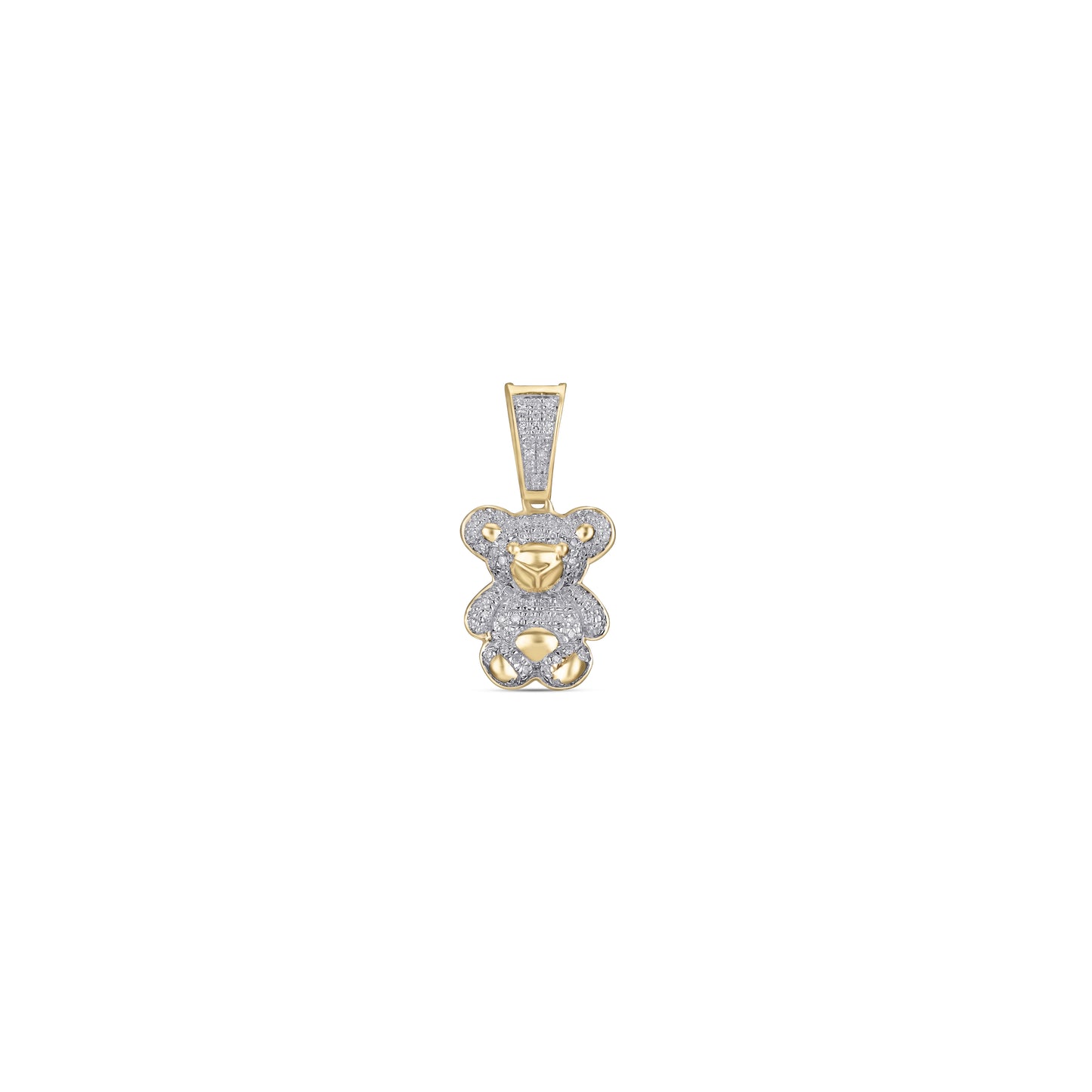 10K Yellow Gold 0.19-0.23 Cttw Diamond Taddy Bear Charm