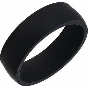 Black Silicone 7 Mm Dome Comfort Fit Band