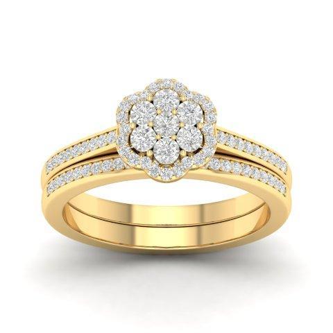 10K Yellow Gold 0.25 Cttw Diamond One Band Ladies Ring