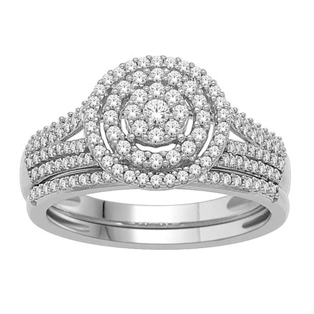 10K White Gold 0.50 Cttw Diamond One Band Ladies Ring
