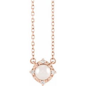 14K Yellow Or White Or Rose Gold Or Sterling Silver 4.5 Mm Polished .04 CTW I2, H+ Natural Diamond Halo-Style 18" Necklace