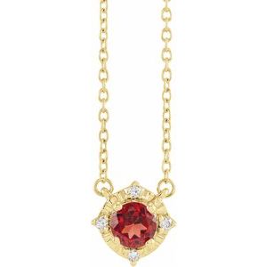 14K Yellow Or White Or Rose Gold Or Sterling Silver 4.5 Mm Polished .04 CTW I2, H+ Natural Diamond Halo-Style 18" Necklace
