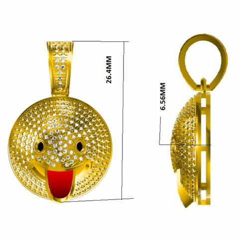 10K Yellow Gold 0.34-0.39 Cttw Diamond Emoji Charm