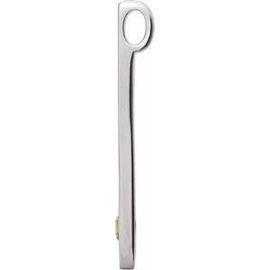 14K White Gold Round 2.5 Mm Natural Peridot Engravable Family Bar Pendant