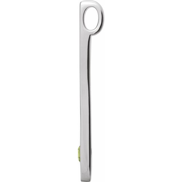 14K Yellow Gold Or Sterling Silver Round  2.5 Mm Polished Natural Gemstone Engravable Family Bar Pendant