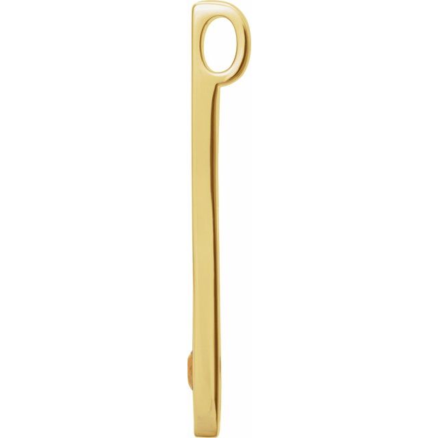 14K Yellow Gold Or Sterling Silver Round  2.5 Mm Polished Natural Gemstone Engravable Family Bar Pendant