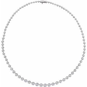 14K White Gold Round G-H Si 6 3/4 Ctw Lab-Grown Diamond Line Necklace, Length: 16 In
