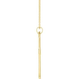 14K Yellow Gold 24.5 X 16.5 Mm 18 In Polished Cross Necklace