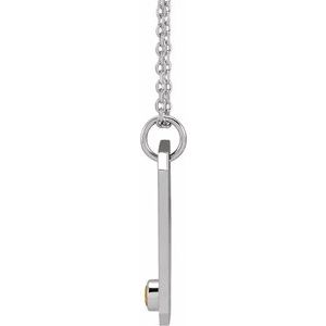 Sterling Silver Zodiac Virgo Round 2.5 Mm G-H I1 Natural Spessartite Garnet And 0.01 Ctw Natural Diamond Zodiac Constellation Necklace, Length: 18 In