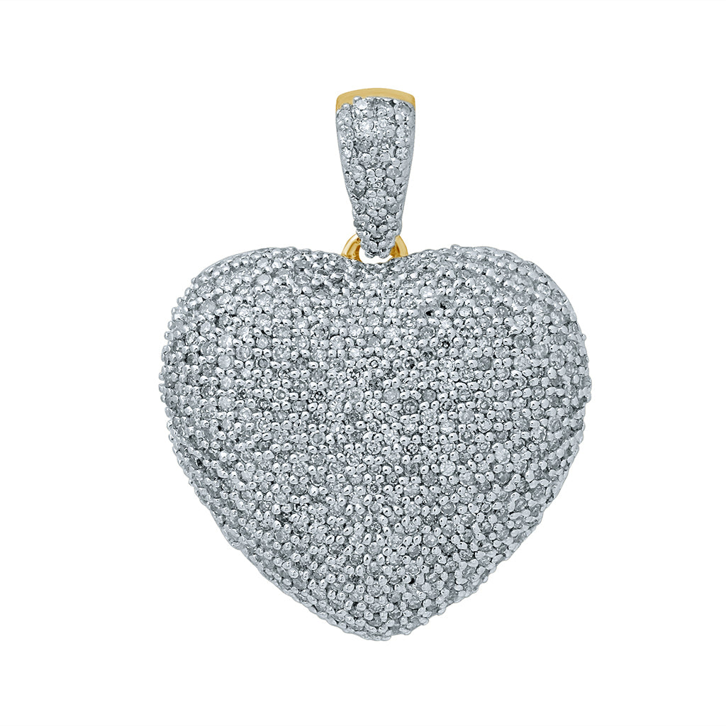 10K Yellow Gold 0.97-1.09 Cttw Diamond Heart Charms