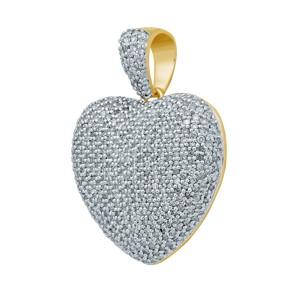 10K Yellow Gold 0.97-1.09 Cttw Diamond Heart Charms
