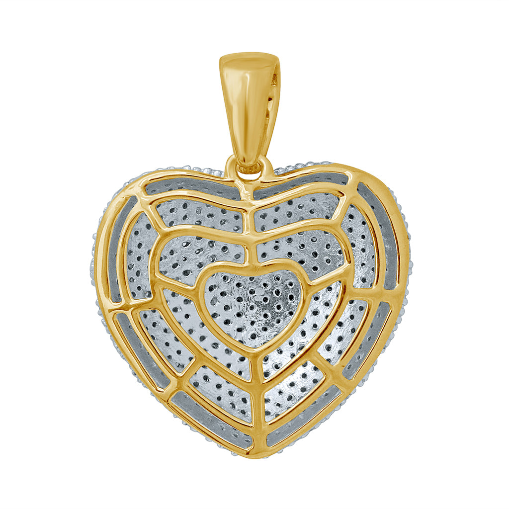 10K Yellow Gold 0.97-1.09 Cttw Diamond Heart Charms