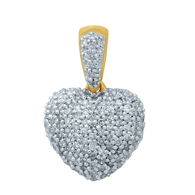 10K Yellow Gold 0.25-0.28 Cttw Diamond Heart Charms