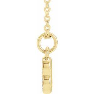 14K Yellow Gold Numeral 3 Round .95 Mm H+ I1 .04 Ctw Natural Diamond Pave Petite Number Adjustable Necklace, Length: 18 In