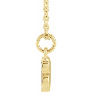 14K Yellow Gold Numeral 8 Round .85 Mm H+ I1 .05 Ctw Natural Diamond Pave Petite Number Adjustable Necklace, Length: 18 In