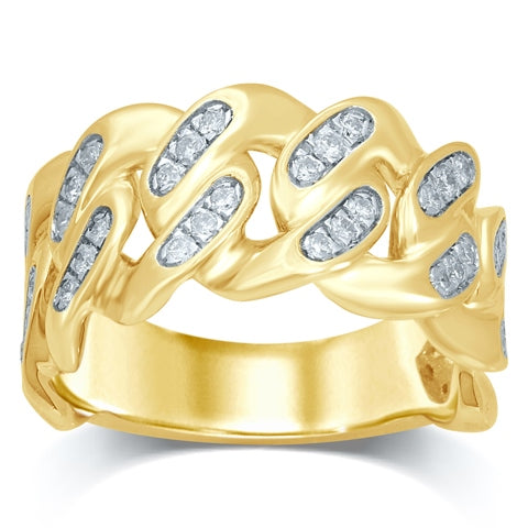10K Yellow Gold 0.72-0.80 Cttw Diamond Mens Band