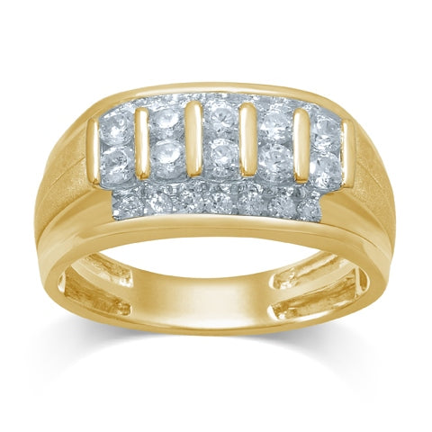 10K Yellow Gold 0.98-1.05 Cttw Diamond Mens "Colt" Ring