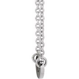 14K White Gold 1 Disc 7 X 5 Mm 18 In Polished Engravable Oval Disc Family Necklace