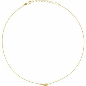 14K Yellow Gold 16.7 X 4.5 Mm 16-18 In Polished Angel Wing Necklace