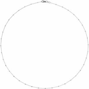 14K White Gold Cable Chain, Length: 24 In, Width: .85 Mm