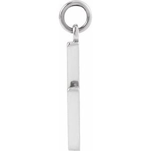 14K White Gold Lightning Bolt Pendant