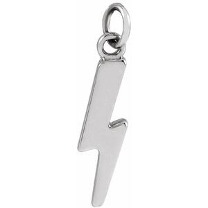 14K White Gold Lightning Bolt Pendant