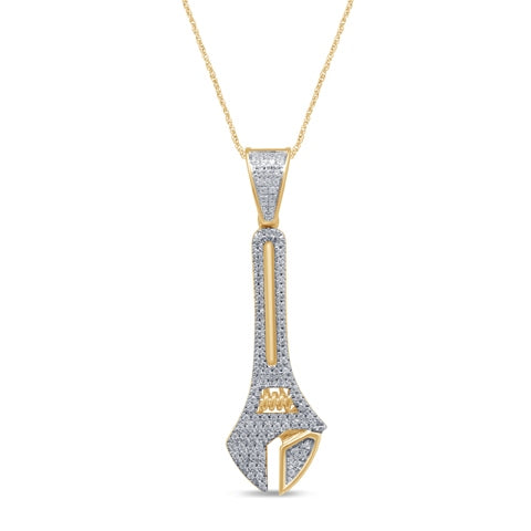 10K Yellow Gold 0.23-0.27 Cttw Diamond "Wrenches" Charm