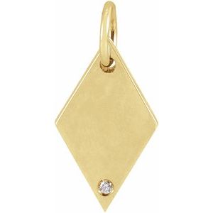 14K Yellow Gold Round 1Mm G-H I1 .005 Ctw Natural Diamond Rhombus Necklace