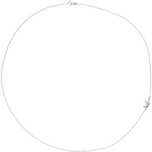 Sterling Silver  Off-Center Holy Spirit Dove Necklace, Length: 16 In