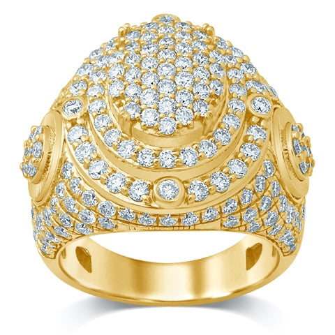 10K Yellow Gold 4.15 Cttw Diamond Dark Polish Ring