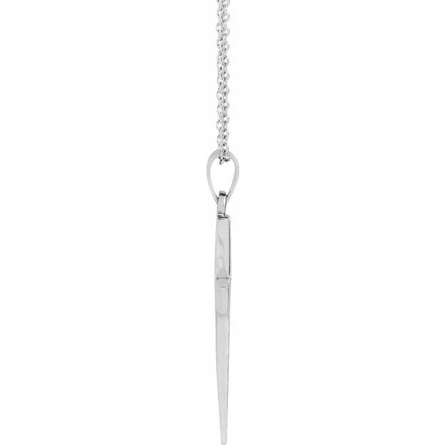 14K White Gold Or Platinum 15.23 X 7.38 Mm 18 In Polished Cross Necklace