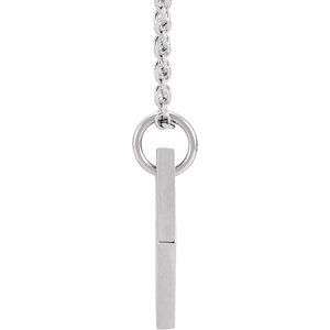 14K White Gold Round 1Mm G-H I1 .005 Ctw Natural Diamond Rhombus Necklace, Length: 18 In