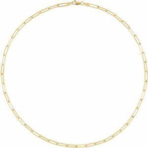 18K Yellow Gold-Plated Sterling Silver Lobster Clasp Paperclip-Style Chain, Length: 7 In, Width: 3.85 Mm