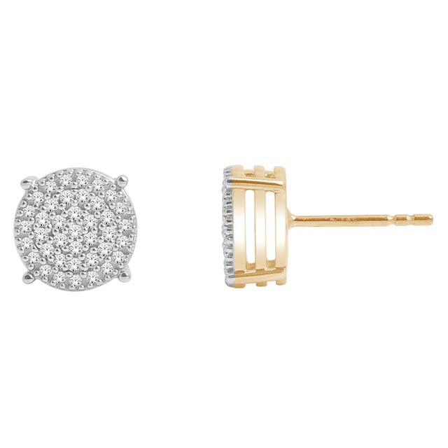 10K Yellow Gold 0.25 Cttw Diamond Micropave Earring