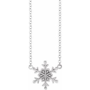 Sterling Silver 11.88 X 10.21 Mm 18 In Polished Petite Snowflake Necklace