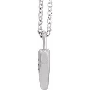 14K White Gold 12.1 X 8.6 Mm 16-18 In Polished Engravable Heart-Shaped Lock Necklace