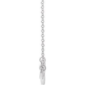 14K White Gold 15.49 X 9.71 Mm 16-18 In Polished Interlocking Circle Necklace