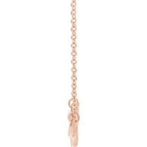14K Rose Gold 15.49 X 9.71 Mm 16-18 In Polished Interlocking Circle Necklace