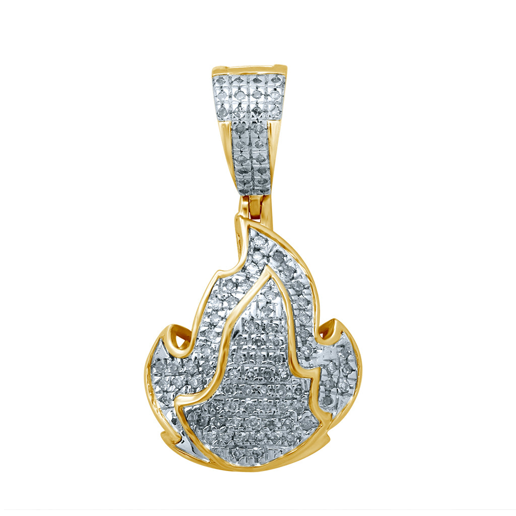 10K Yellow Gold  0.24-0.26 Cttw Diamond "Fire" Charm