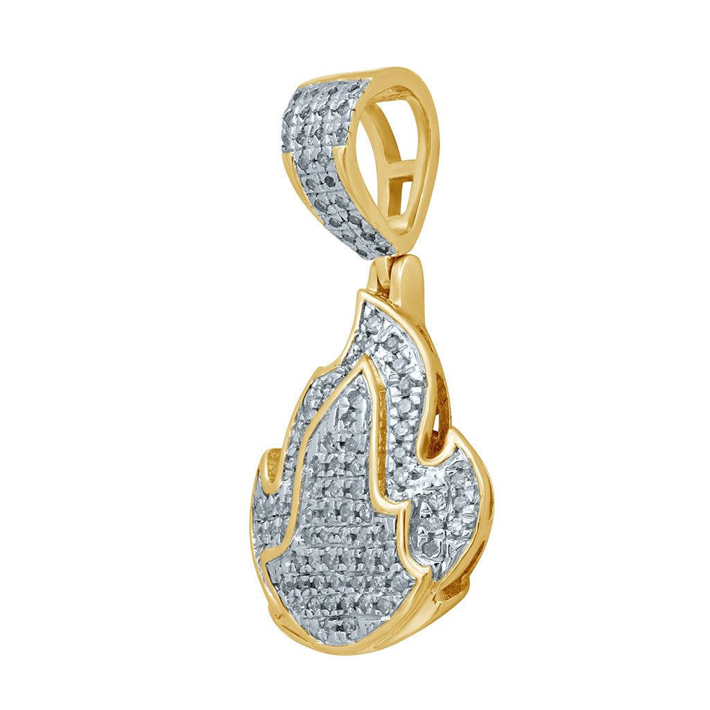 10K Yellow Gold  0.24-0.26 Cttw Diamond "Fire" Charm