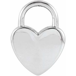 Sterling Silver 8.5 X 6 Mm Polished Engravable Heart-Shaped Lock Pendant