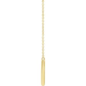 14K Yellow Gold 22.2 X 9.3 Mm 18 In Polished Curved Bar Necklace