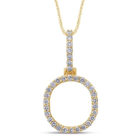 10K Yellow Gold Diamond Dark Polish Initial Charm