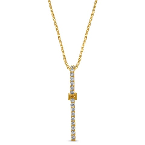 10K Yellow Gold Diamond Dark Polish Initial Charm