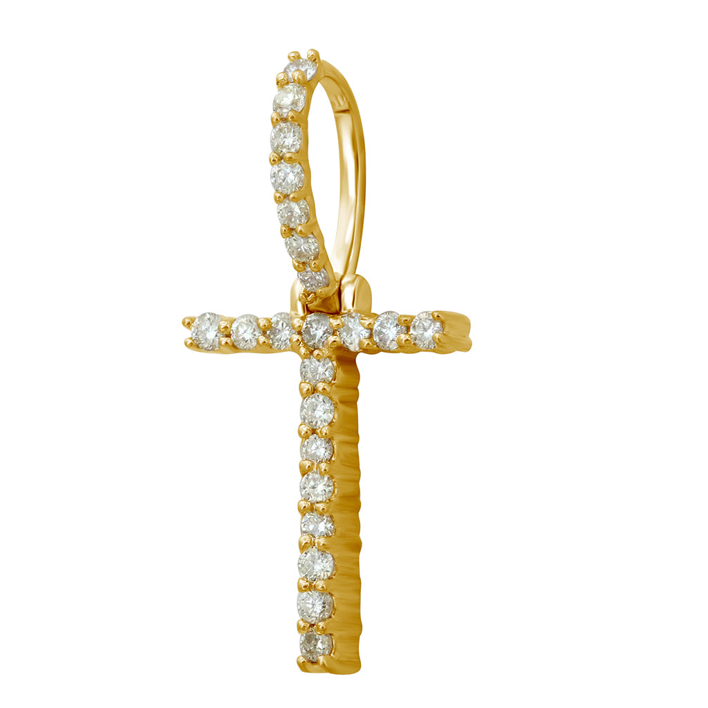 10K Yellow Gold Diamond Dark Polish Initial Charm